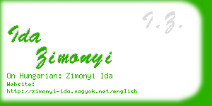 ida zimonyi business card